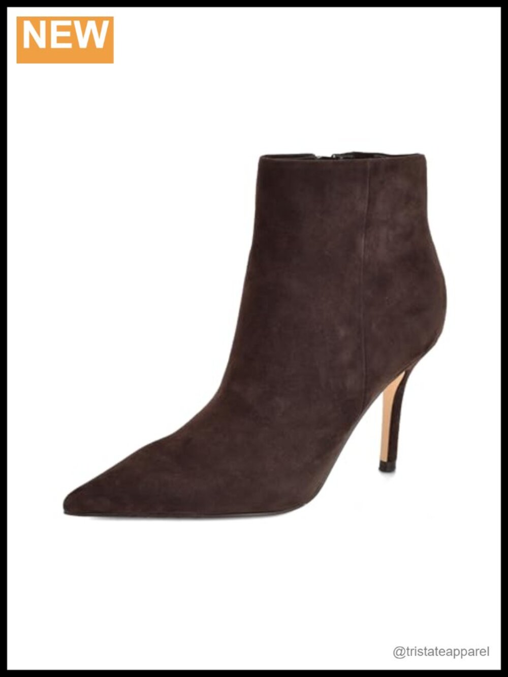Suede Ankle Booties with Pointy Toe and Zipper Closure